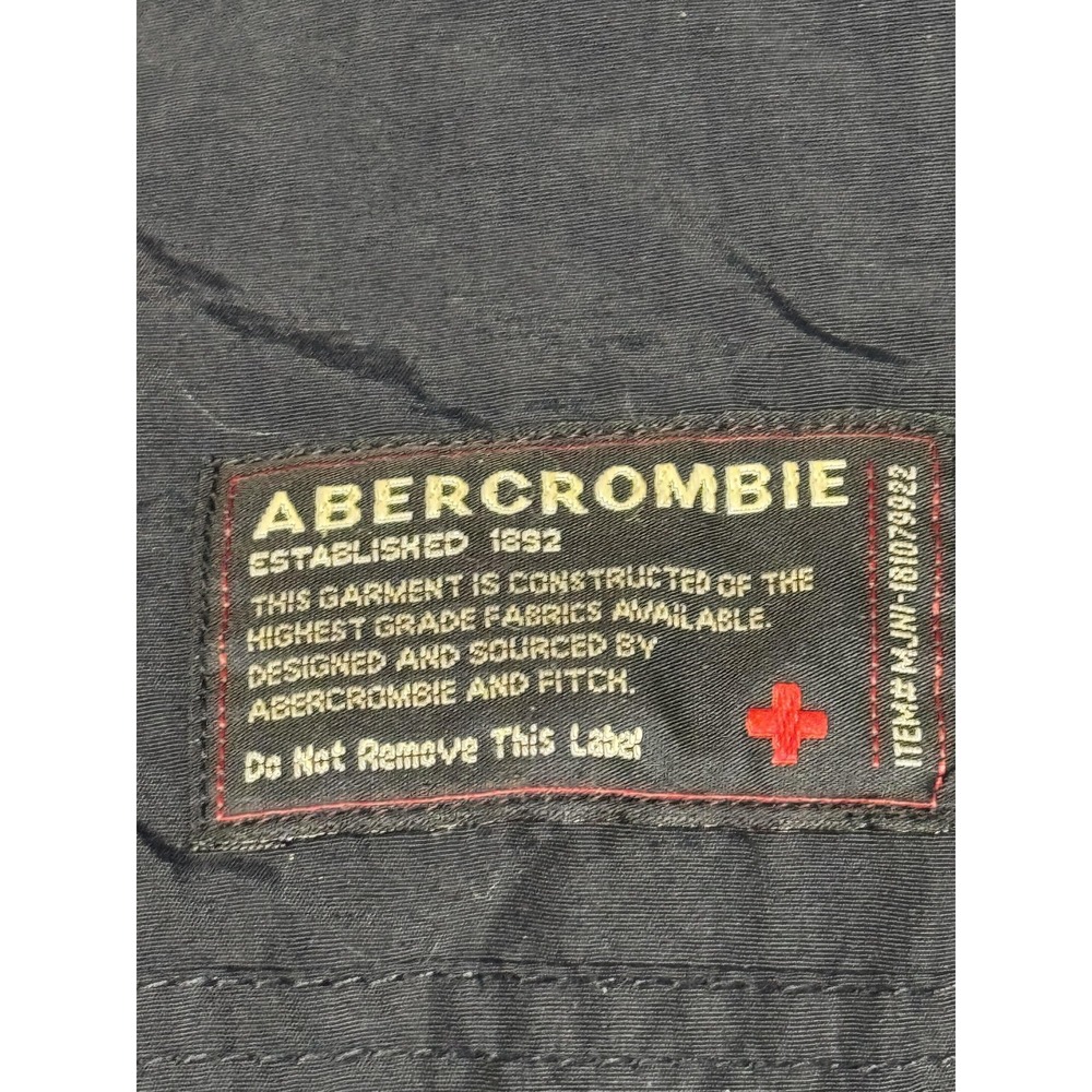 Abercrombie‎ Jacket Mens XL Blue Reversible Fleece Nylon Pullover Anorak 1/4 Zip - Picture 12 of 16